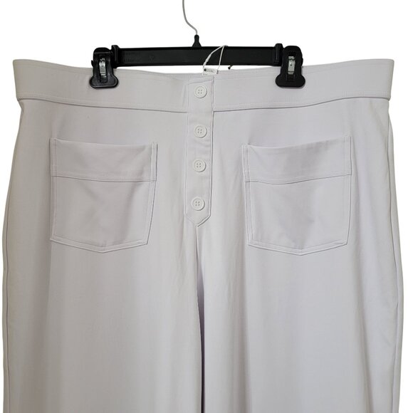 Halara Size 2X White High Waist Button Multiple Pocket Straight Leg Pants NEW - Picture 4 of 14